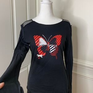 NWT Y2K gothic emo dark butterfly with coquette bow